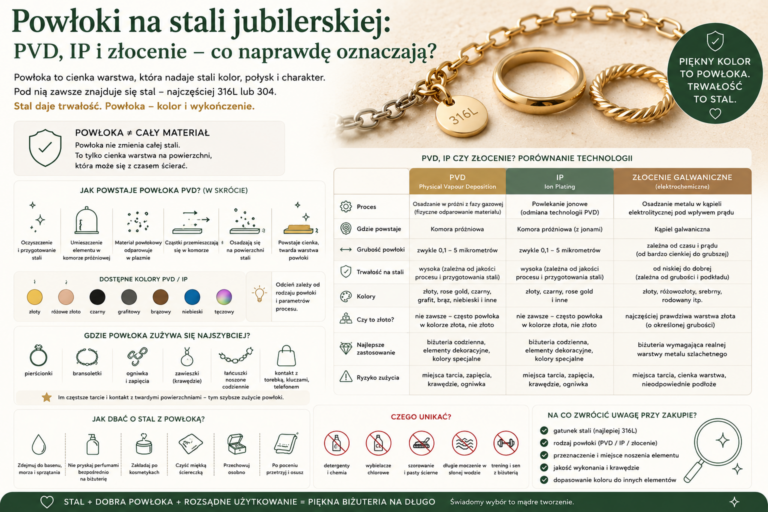 Powłoki na stali jubilerskiej